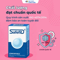 Bao cao su Safefit Comfortable S52 không mùi khó chịu, độ bền cao, khả năng co giãn tốt, chất bôi trơn (12 cái)