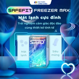 Bao cao su Safefit Freezer Max S52 chứa nhiều gel làm mát, kéo dài thời gian (10 cái)