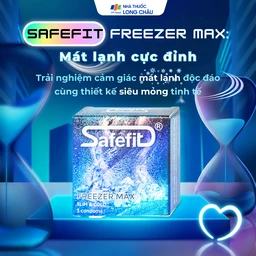 Bao cao su Safefit Freezer Max S52 chứa nhiều gel làm mát, kéo dài thời gian quan hệ (3 cái)