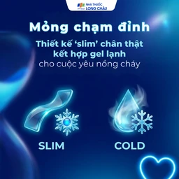 Bao cao su Safefit Freezer Max S52 chứa nhiều gel làm mát, kéo dài thời gian quan hệ (3 cái)