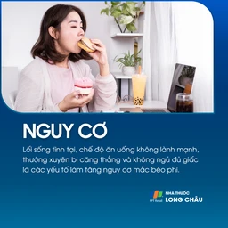 Nguy cơ: Lối sống tĩnh tại, ăn uống không lành mạnh, căng thẳng thường xuyên và thiếu ngủ làm tăng nguy cơ béo phì