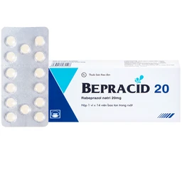 Thuốc Bepracid 20mg Pymepharco điều trị trào ngược dạ dày – thực quản, loét dạ dày - tá tràng (1 vỉ x 14 viên)