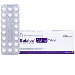 Thuốc Betaloc 50mg AstraZeneca điều trị tăng huyết áp, dự phòng đau thắt ngực (3 vỉ x 20 viên) 1