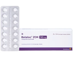 Thuốc Betaloc Zok 50mg AstraZeneca điều trị tăng huyết áp (2 vỉ x 14 viên)