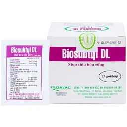 Men tiêu hoá sống Biosubtyl DL Davac điều trị tiêu chảy, viêm đại tràng, rối loạn tiêu hoá (25 gói) 1