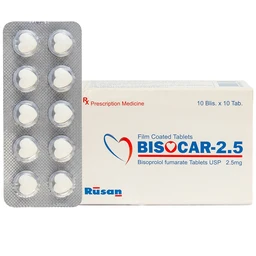 Thuốc Bisocar 2.5mg Rusan Pharma điều trị tăng huyết áp (10 vỉ x 10 viên) 1