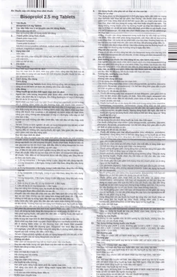 Thuốc Bisoprolol 2.5mg Tablets Stella điều trị tăng huyết áp, đau thắt ngực mạn tính ổn định (3 vỉ x 10 viên)