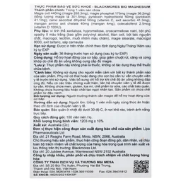 Viên uống hỗ trợ cơ bắp, giảm chuột rút Blackmores Bio Magnesium (100 viên)