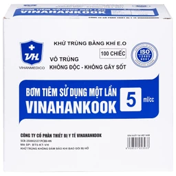 Bơm tiêm 5ml/cc 25G Vinahankook dùng một lần (100 cái) 4