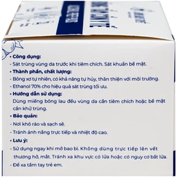 Bông tẩm cồn Bông Bạch Tuyết 3x6cm - Làm sạch và khử trùng da trước khi tiêm (100 miếng) 4
