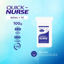 Bông gòn Quick Nurse 100g dùng cho vết thương ngoài da, sát trùng, vệ sinh 
