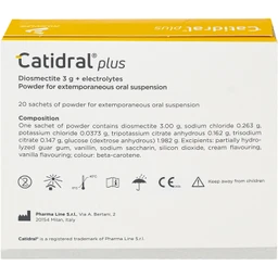 Bột Catidral plus kiểm soát tiêu chảy cấp và mạn tính, bù điện giải, bảo vệ niêm mạc hệ tiêu hóa cho trẻ trên 2 tuổi & người lớn, bệnh nhân ung thư (Hộp 20 gói) 3