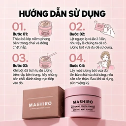 Bột đánh trắng răng hương lựu bạc hà Mashiro Tooth Powder Zakuro Mint Flavor 30g 5