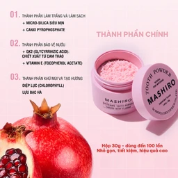 Bột đánh trắng răng hương lựu bạc hà Mashiro Tooth Powder Zakuro Mint Flavor 30g 3
