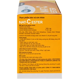 Bột hỗ trợ tăng cường sức đề kháng Nat C Ester Mega (30 gói)