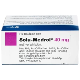 Bột pha tiêm Solu-Medrol 40mg Pfizer điều trị rối loạn thấp khớp, lupus ban đỏ hệ thống (Hộp 10 lọ x 1ml) 4