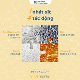 Xịt phủ vết thương, vết bỏng Hyalo4 Silver Spray 50ml giúp bảo vệ làm lành vết thương