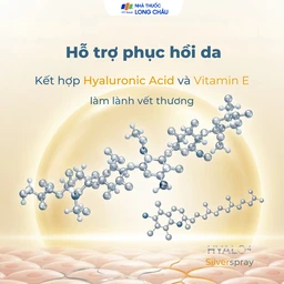 Xịt phủ vết thương, vết bỏng Hyalo4 Silver Spray 50ml giúp bảo vệ làm lành vết thương