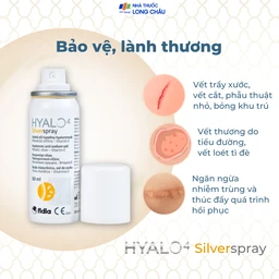 Xịt phủ vết thương, vết bỏng Hyalo4 Silver Spray 50ml giúp bảo vệ làm lành vết thương