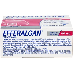 Bột sủi Efferalgan 80mg UPSA SAS giảm đau, hạ sốt (12 gói) 4