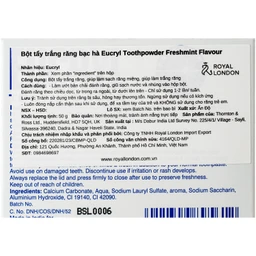 Bột tẩy trắng răng Eucryl Toothpowder Freshmint flavour loại bỏ vết ố vàng (50g) 5