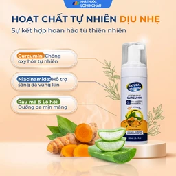 Dung dịch vệ sinh phụ nữ dạng bọt Natural Feminine Curcumin làm sạch, khử mùi, kháng khuẩn (160ml) 3