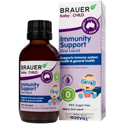 Siro bổ sung Betacarotene và Vitamin D3 giúp tăng đề kháng cho bé Brauer Baby & Child Immunity Support 100ml