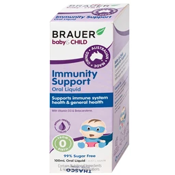 Siro bổ sung Betacarotene và Vitamin D3 giúp tăng đề kháng cho bé Brauer Baby & Child Immunity Support 100ml