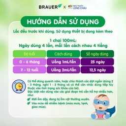 Siro bổ sung Betacarotene và Vitamin D3 giúp tăng đề kháng cho bé Brauer Baby & Child Immunity Support 100ml 5