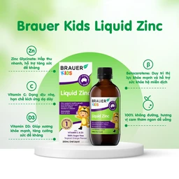 Siro bổ sung kẽm tăng sức đề kháng cho trẻBrauer Baby & Kids Liquid Zinc (200ml)