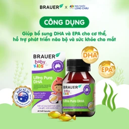 Viên hỗ trợ phát triển não bộ sức khỏe cho mắt Brauer Baby & Kids Ultra Pure DHA (60 viên) 2