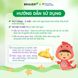 Viên hỗ trợ phát triển não bộ sức khỏe cho mắt Brauer Baby & Kids Ultra Pure DHA (60 viên) 5