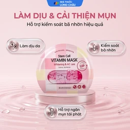 Mặt nạ cấp ẩm, dưỡng sáng da cho da mụn Banobagi Stem Cell Vitamin Mask Whitening và AC Care (30g) 2