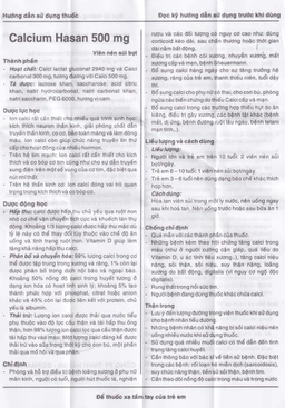Viên sủi Calcium Hasan 500mg phòng và hỗ trợ điều trị bệnh loãng xương (20 viên)