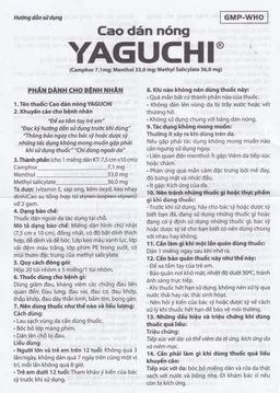 Cao dán Yaguchi Tatra giảm đau, kháng viêm trong các cơn đau vai, đau lưng (5 miếng)