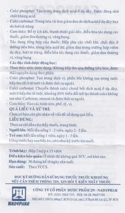Viên nhai Carbogast Nadyphar điều trị bệnh dạ dày và đường ruột, di chứng của kiết lỵ (2 tuýp x 15 viên) 