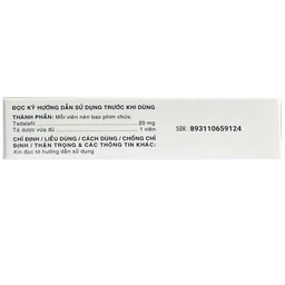 Thuốc Casilas-20 Davipharm điều trị rối loạn cương dương (2 vỉ x 2 viên) 4