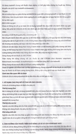 Thuốc Casilas-20 Davipharm điều trị rối loạn cương dương (2 vỉ x 2 viên)