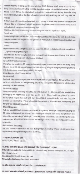 Thuốc Casilas-20 Davipharm điều trị rối loạn cương dương (2 vỉ x 2 viên)