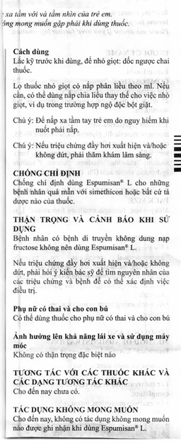 Nhũ dịch Espumisan L Menarini điều trị các triệu chứng chướng bụng, đau bụng (30ml)