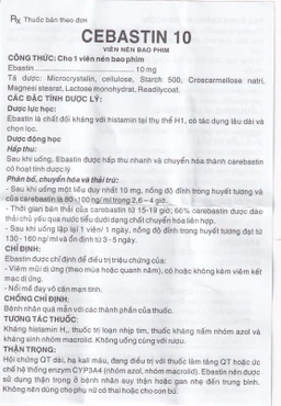 Thuốc Cebastin10 Dược 3-2 điều trị viêm mũi dị ứng, mày đay (3 vỉ x 10 viên)