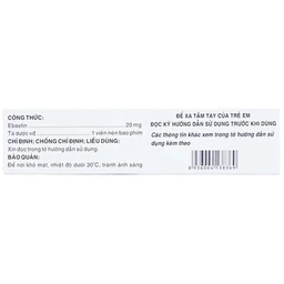 Thuốc Cebastin20 Dược 3-2 điều trị viêm mũi dị ứng, mày đay (3 vỉ x 10 viên) 