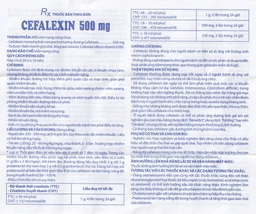 Thuốc Cefalexin 500mg Domesco điều trị nhiễm khuẩn (10 vỉ x 10 viên)