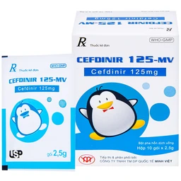 Bột pha hỗn dịch uống Cefdinir 125 - MV USP điều trị nhiễm khuẩn (10 gói) 1