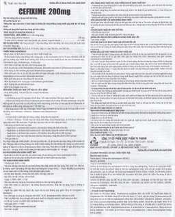 Thuốc Cefixime 200mg Tv.Pharma điều trị các bệnh nhiễm khuẩn đường niệu, viêm thận (2 vỉ x 10 viên)