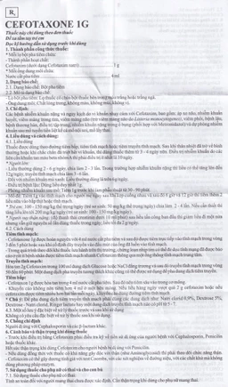 Bột pha tiêm Cefotaxone 1g Bidiphar điều trị các bệnh nhiễm khuẩn nặng (10 lọ)
