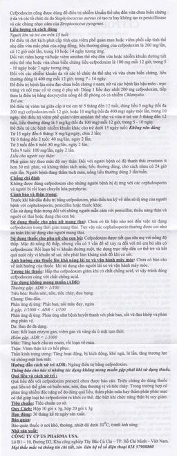 Bột pha hỗn dịch uống Cefpodoxim 100-HV USP điều trị nhiễm khuẩn (10 gói x 3g)