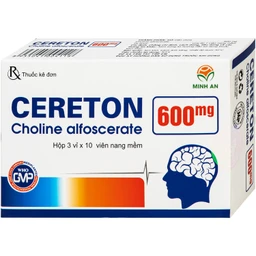 Thuốc Cereton 600mg Mediplantex chỉ định điều trị các hội chứng thoái hóa não hữu cơ, rối loạn tâm lý - hành vi ở người lớn tuổi, hồi phục sau tai biến (3 vỉ x 10 viên) 2