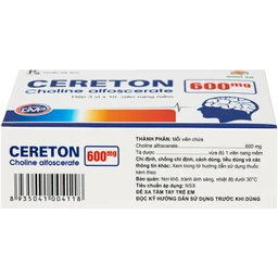Thuốc Cereton 600mg Mediplantex chỉ định điều trị các hội chứng thoái hóa não hữu cơ, rối loạn tâm lý - hành vi ở người lớn tuổi, hồi phục sau tai biến (3 vỉ x 10 viên) 4