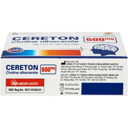 Thuốc Cereton 600mg Mediplantex chỉ định điều trị các hội chứng thoái hóa não hữu cơ, rối loạn tâm lý - hành vi ở người lớn tuổi, hồi phục sau tai biến (3 vỉ x 10 viên) 3